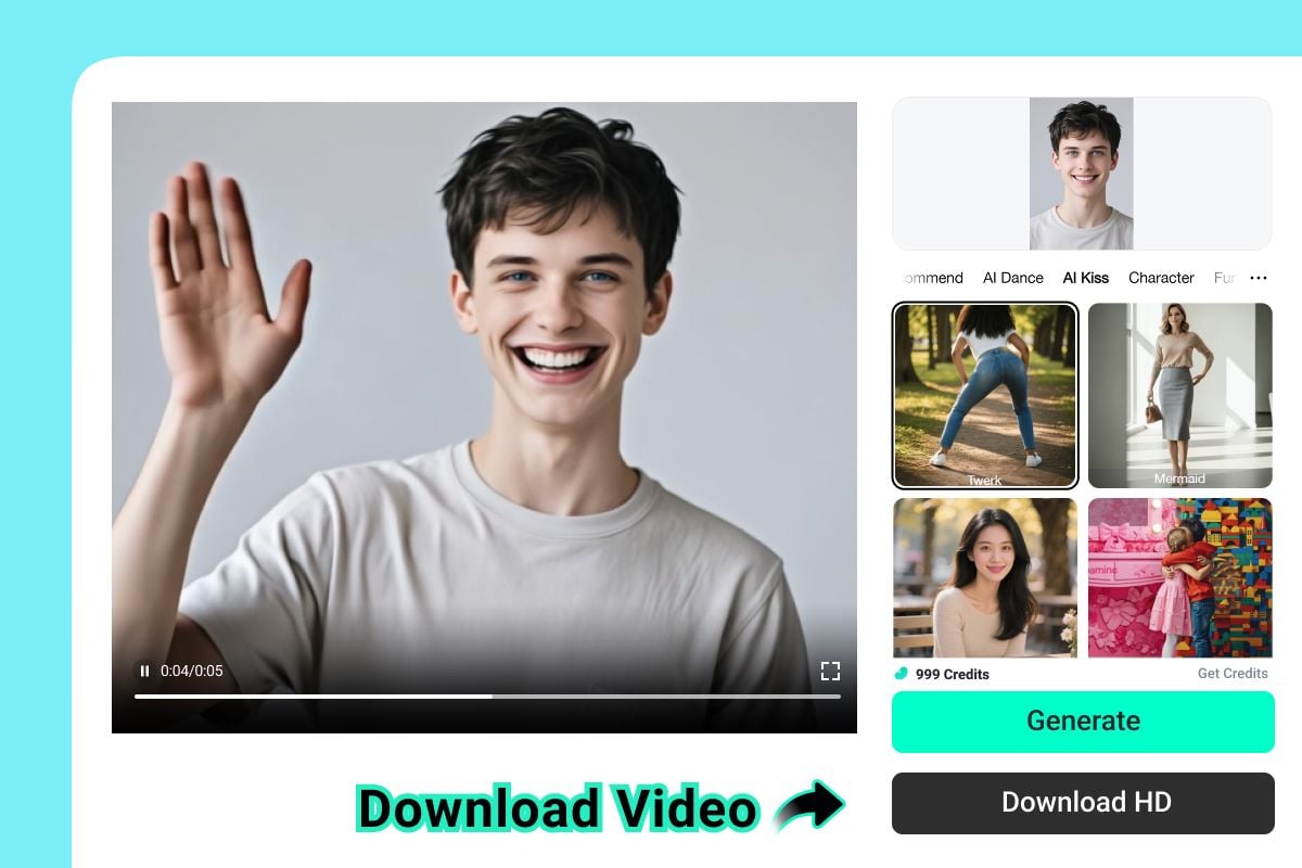 Step 3: Download Your Animated Face Video Step 3: Download Your Animated Face Video