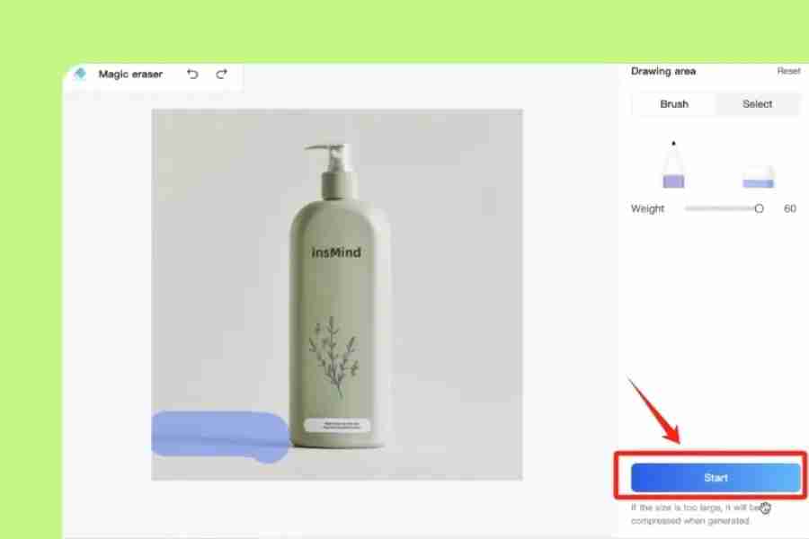 Start erasing and preview the result