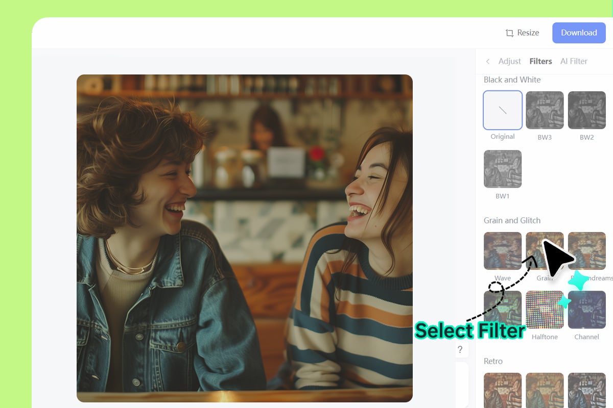 Step 2: Choose the Film Grain Step 2: Choose the Film Grain