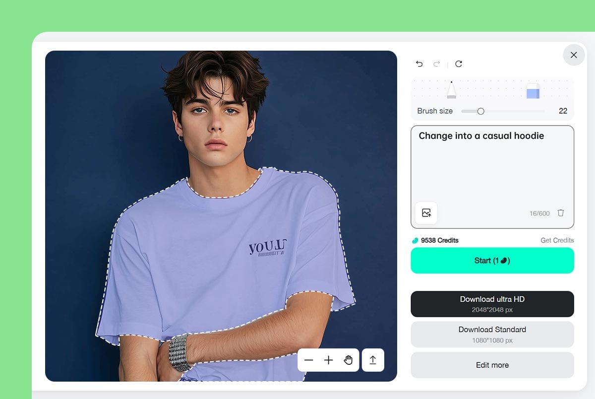 Step 2: Select the Original Clothes Area Step 2: Select the Original Clothes Area