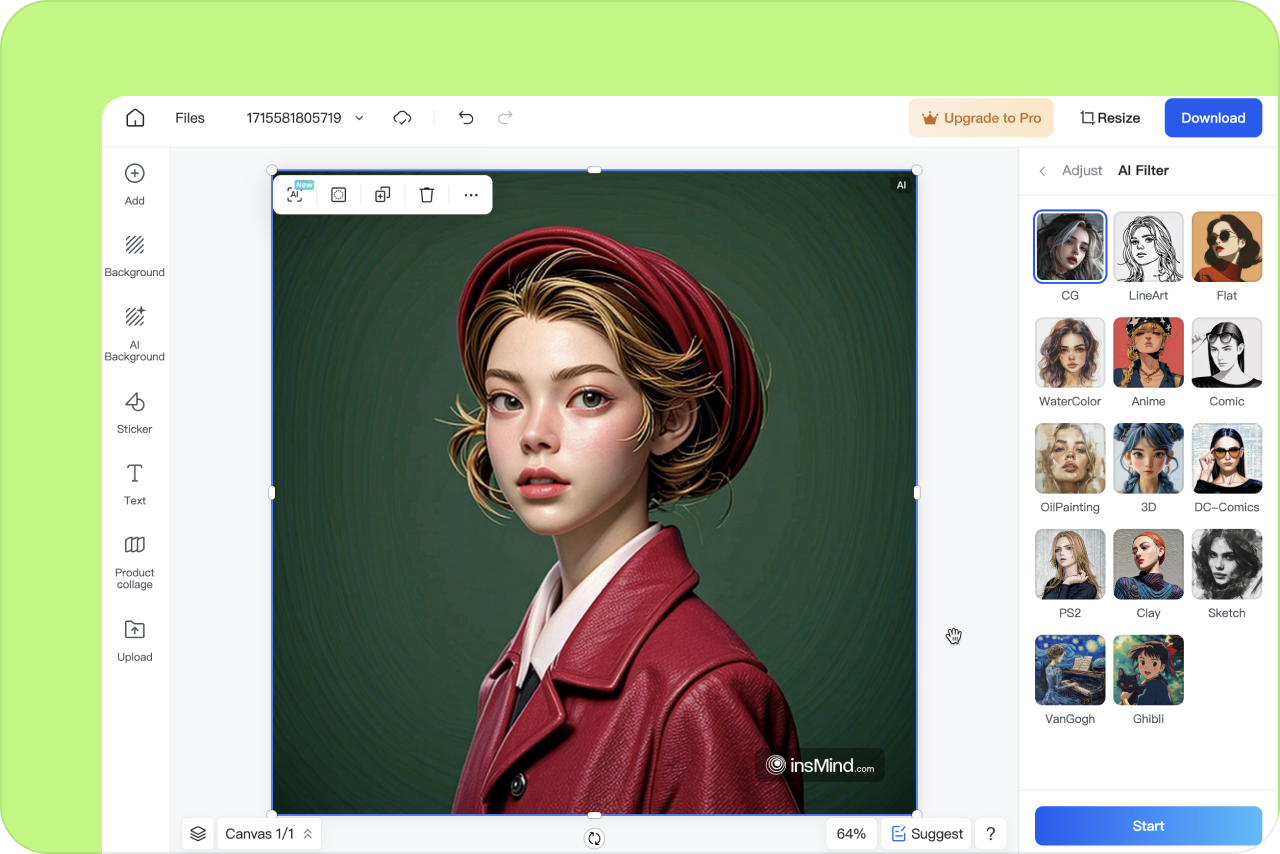 Preview the painting result Preview the painting result