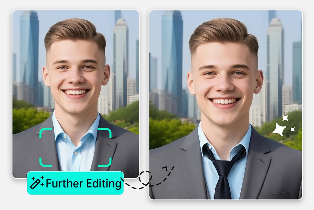 Further Customize Your Suit Photo with Advanced Tools Further Customize Your Suit Photo with Advanced Tools