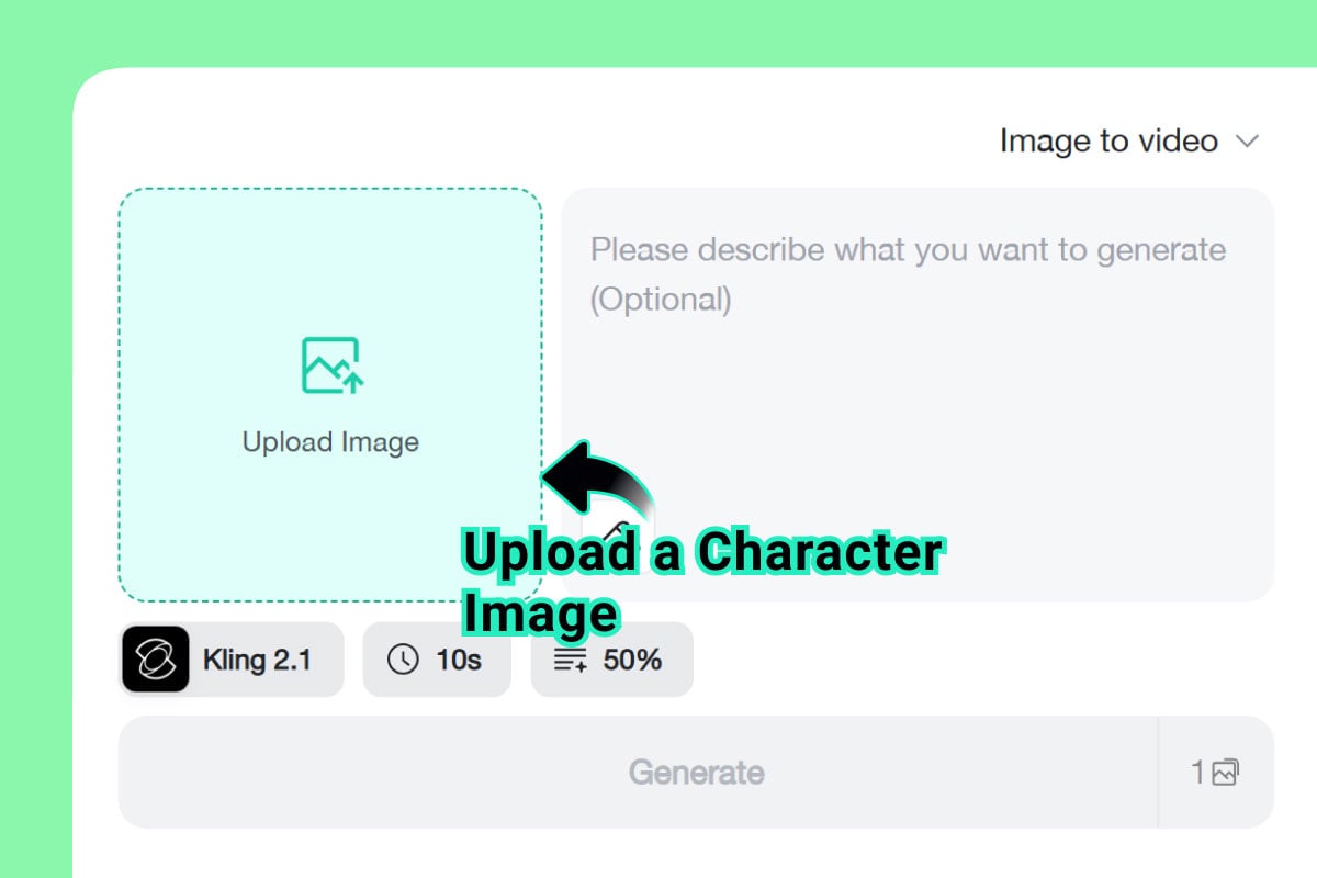 Step 1: Upload a Character Image Step 1: Upload a Character Image