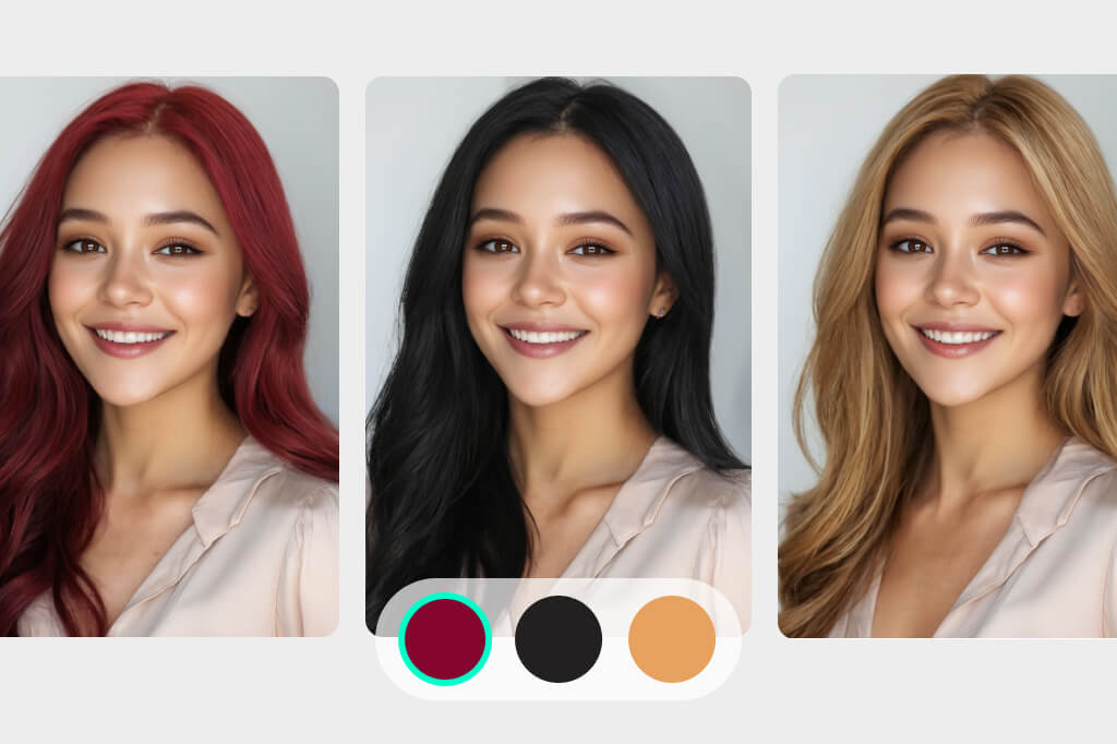 Preview a Haircut and Hair Color Together
