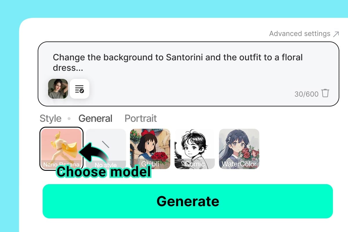 Step 3. Select the "Nano Banana" Model