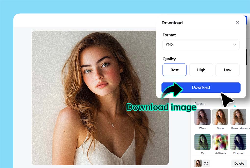 Step 3: Download your new image and share it online