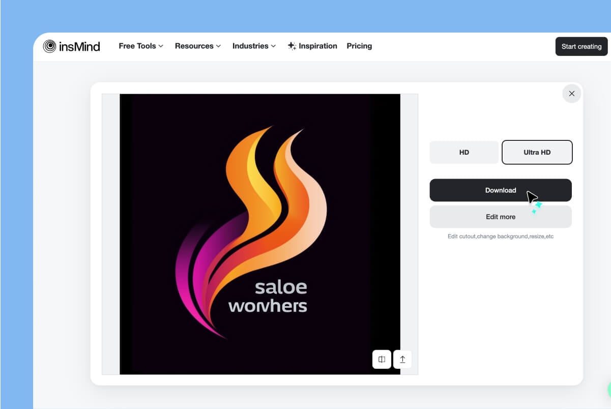 Step 3. Preview and download the HD image Step 3. Preview and download the HD image