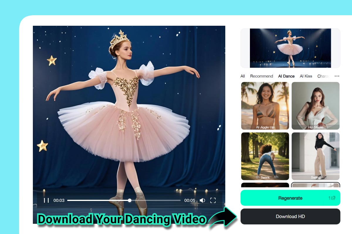Step 3: Download Your Dancing Video Step 3: Download Your Dancing Video