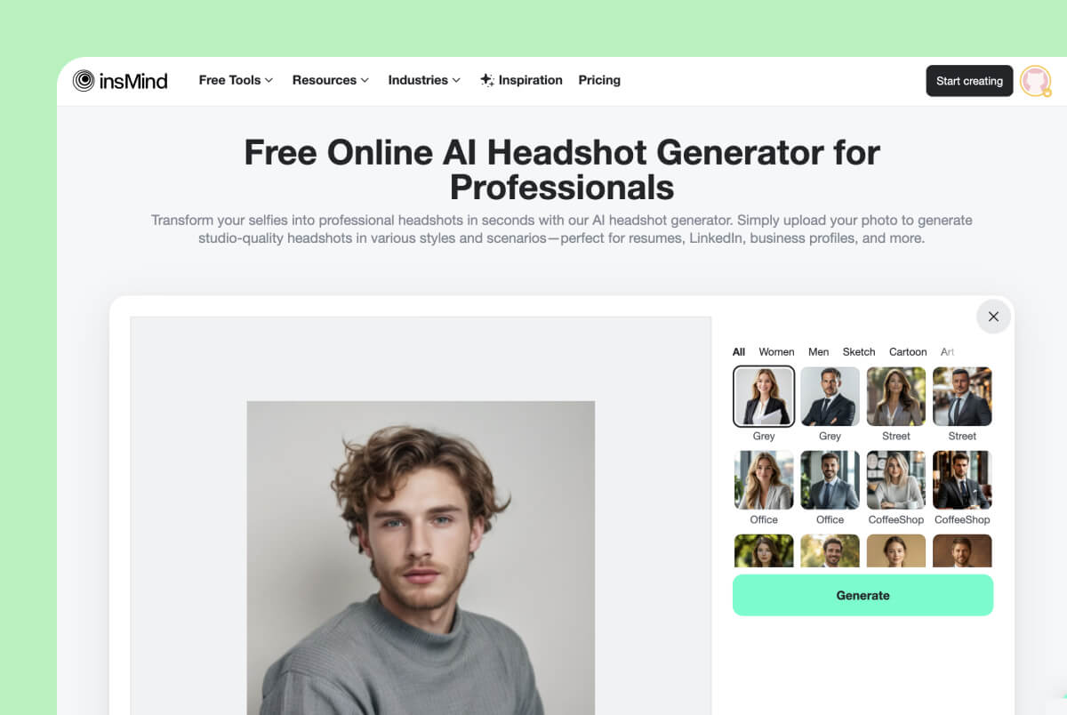 Choose a headshot style