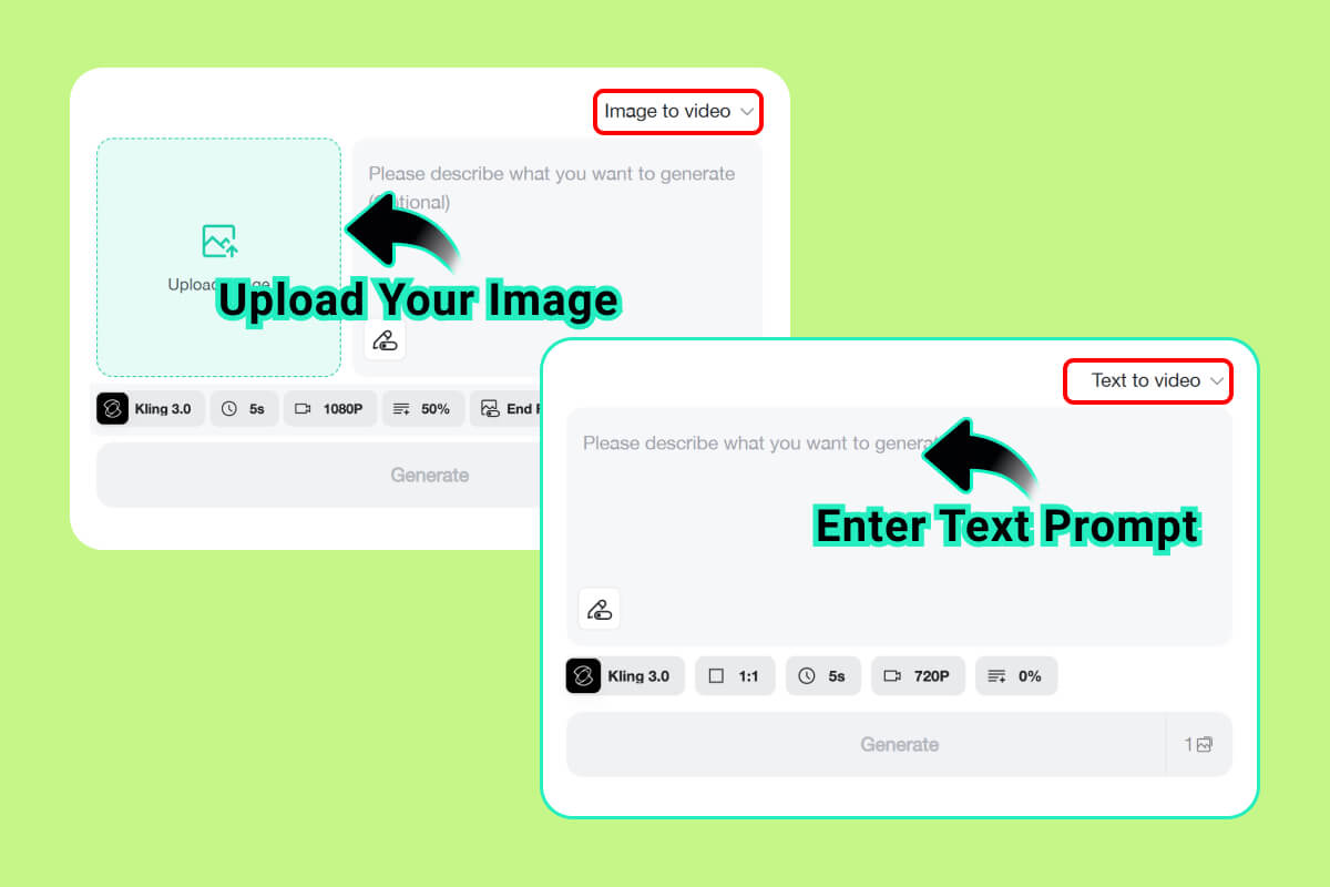 Step 1. Enter Text or Upload Images Step 1. Enter Text or Upload Images