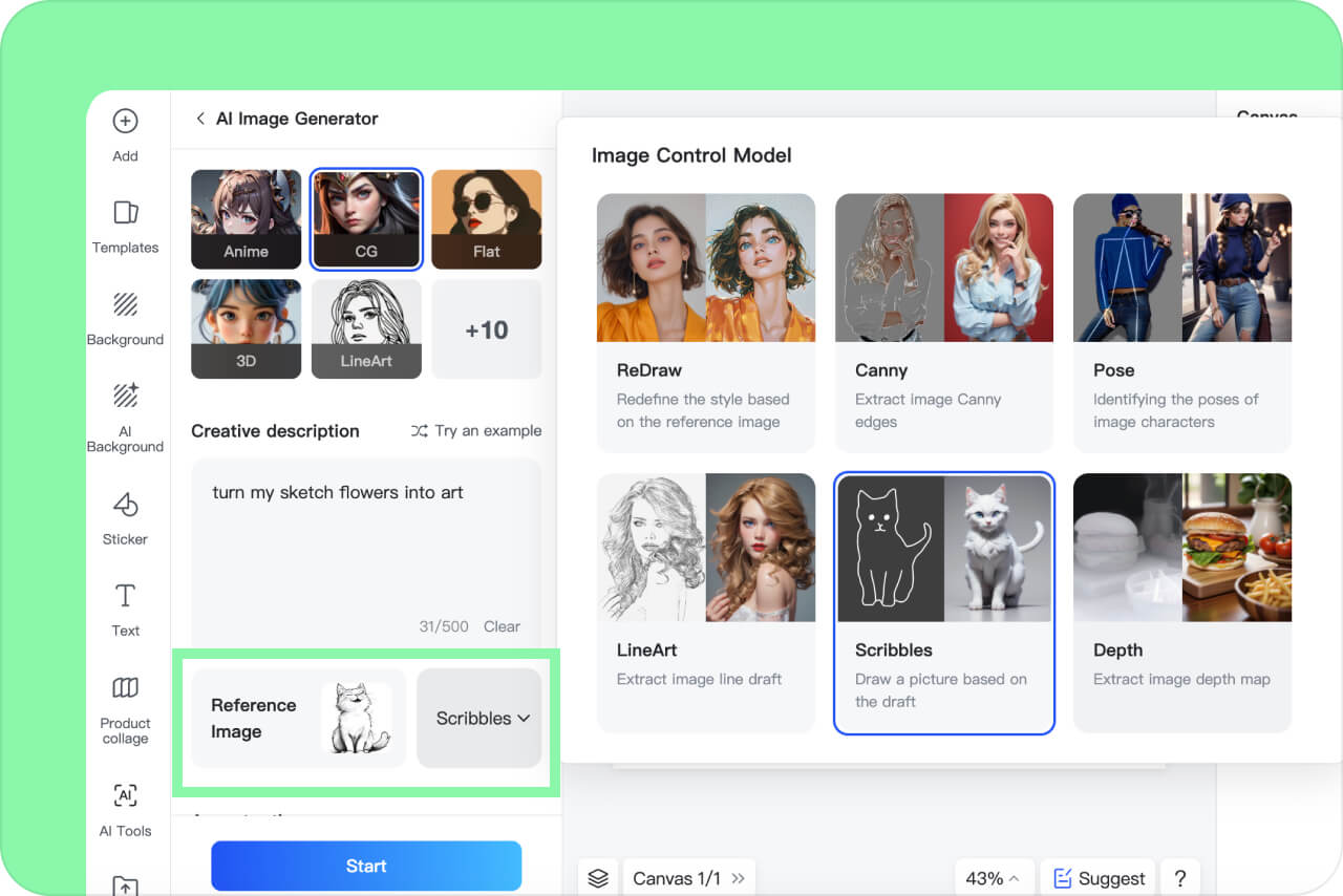 Step 2: Upload Your Sketch as Reference Step 2: Upload Your Sketch as Reference