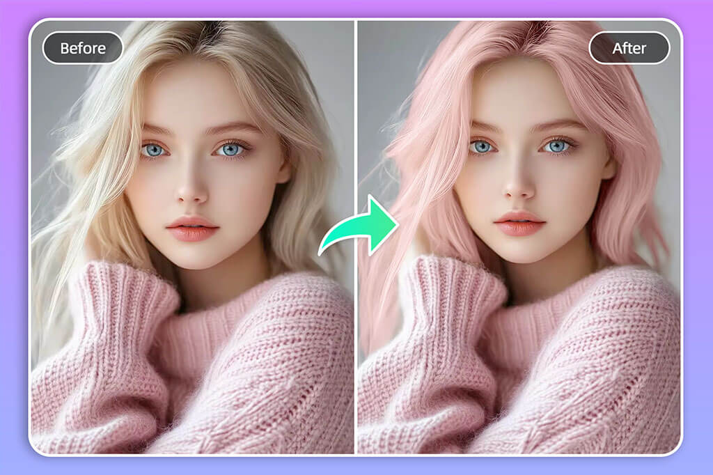 Change hair color in photos with AI Change hair color in photos with AI