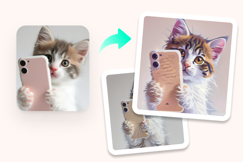 Cartoon Cat Portrait Cartoon Cat Portrait
