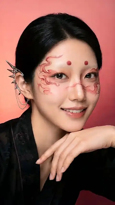 Cinnabar Mist Loong Makeup