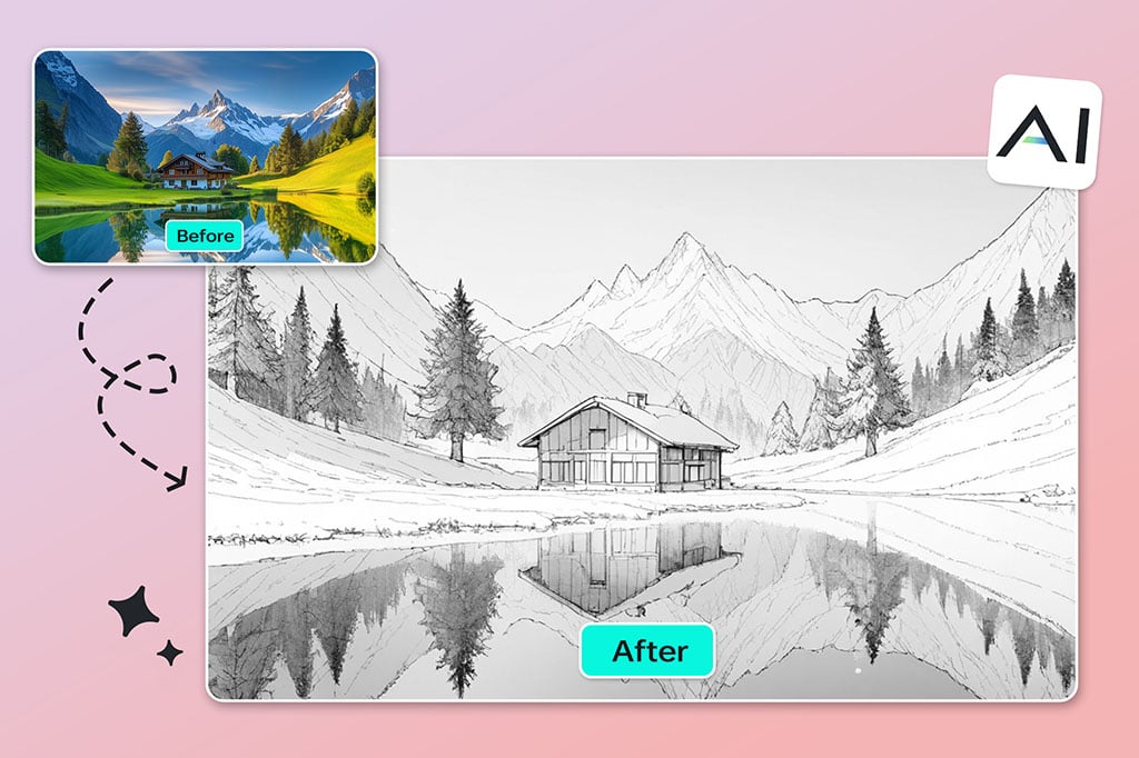 Convert Landscapes into Simple Outline Drawings Convert Landscapes into Simple Outline Drawings