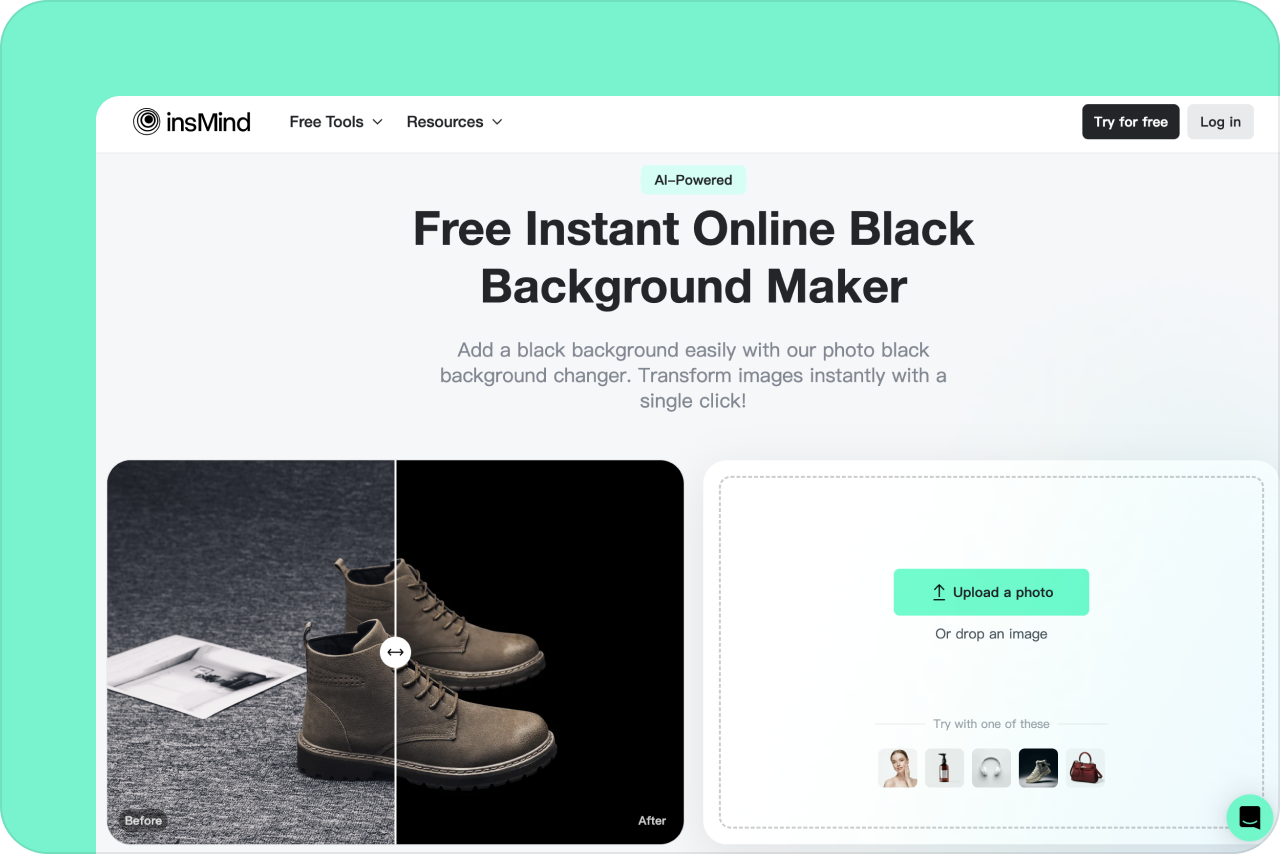 Access Black Background Maker in insMind Access Black Background Maker in insMind
