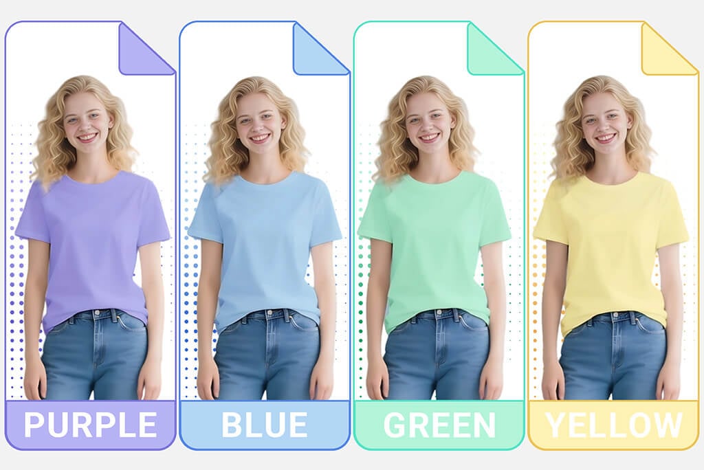 AI T-Shirt Color Swap to Highlight Your Best Look AI T-Shirt Color Swap to Highlight Your Best Look
