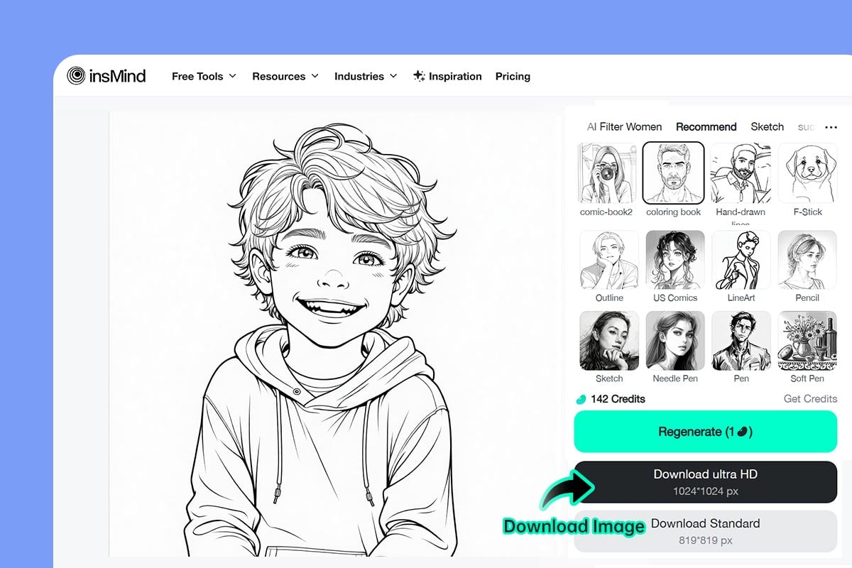 Step 4. Review and Download the Line Drawing Step 4. Review and Download the Line Drawing