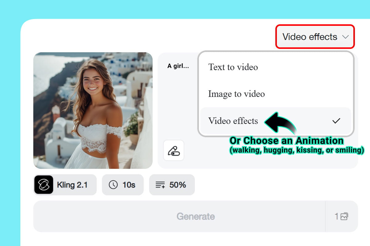 Step 3: Or Choose a Video Effect Step 3: Or Choose a Video Effect