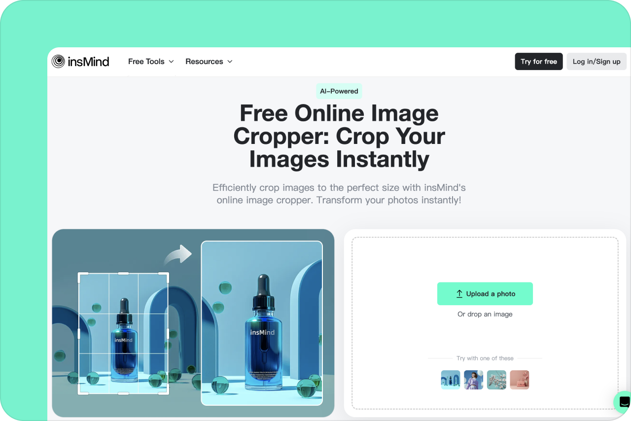 Access Image Cropper in insMind Access Image Cropper in insMind